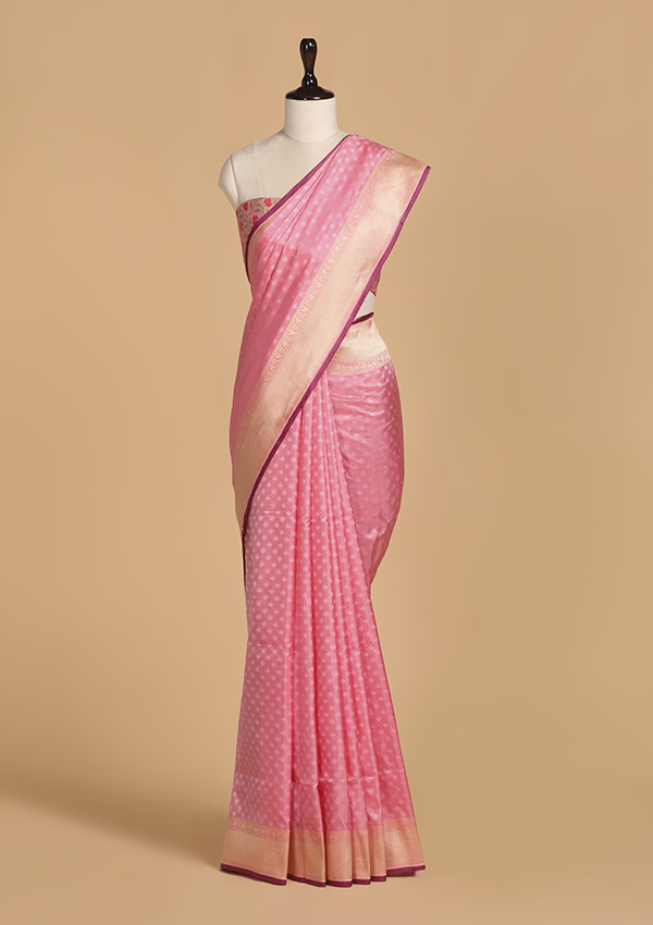 Pink Paithani Pallu Saree in Silk