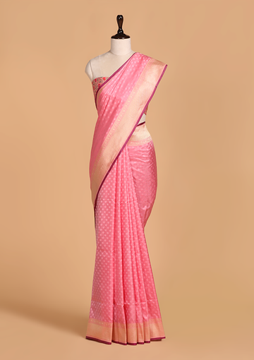 Pink Paithani Pallu Saree in Silk