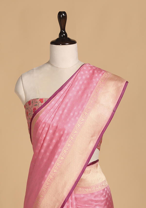 Pink Paithani Pallu Saree in Silk