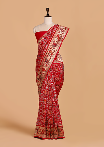 Red Paithani Silk Saree