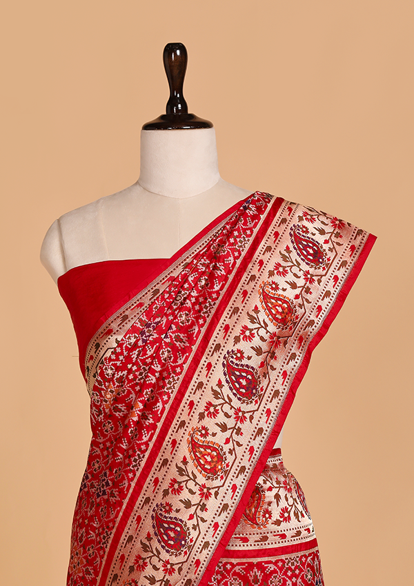 Red Paithani Silk Saree