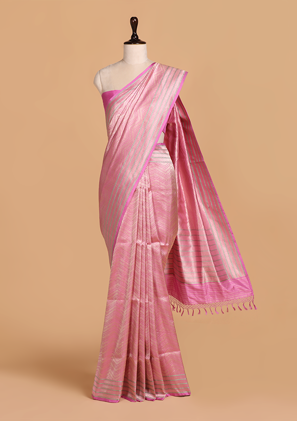 Lavender Brocade Saree in Silk