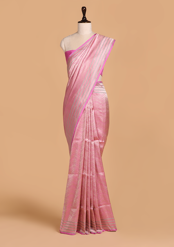 Lavender Brocade Saree in Silk