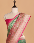 Bottle Green Brocade Saree in Silk