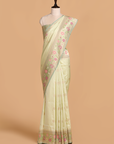 Pista Green Butta Saree in Silk