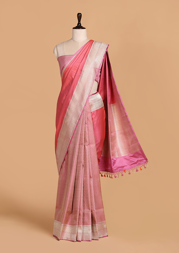 Lavender Patli Pallu Saree in Silk