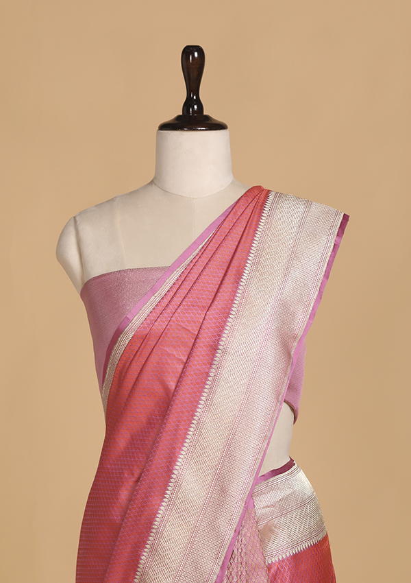 Lavender Patli Pallu Saree in Silk