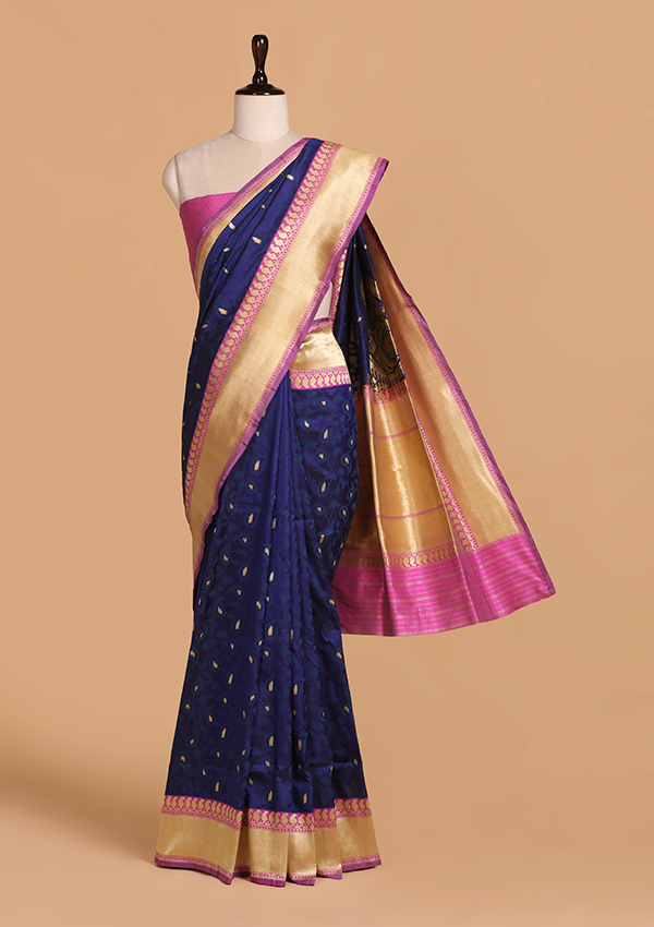 Purple Butti Saree in Silk