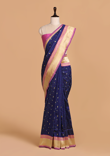 Purple Butti Saree in Silk