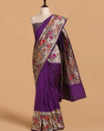 Purple Plain Saree in Silk