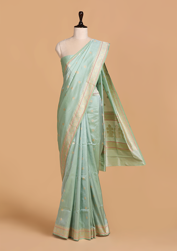 Sea Green Butti Saree in Silk
