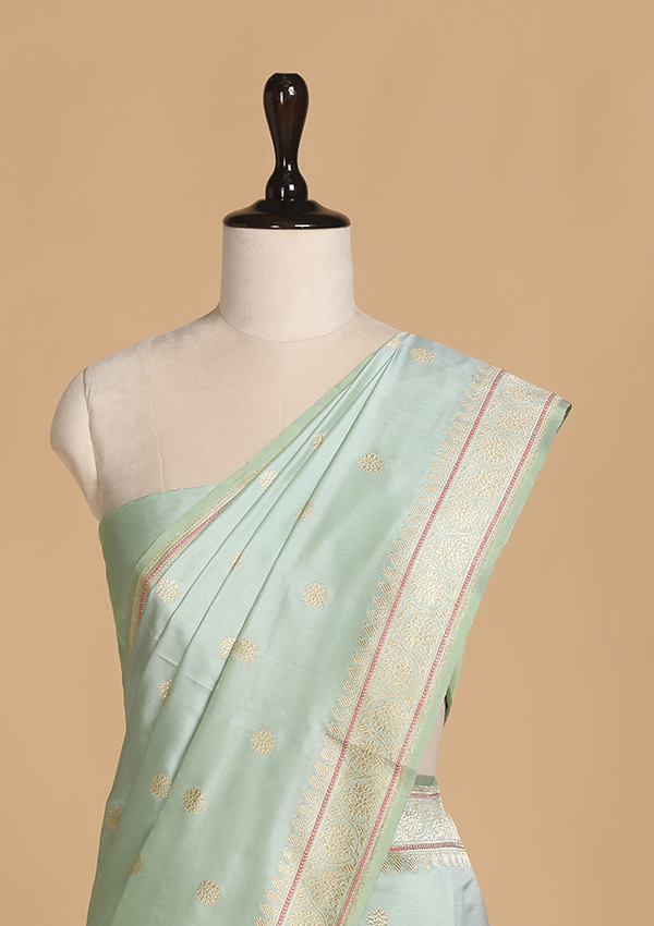 Sea Green Butti Saree in Silk