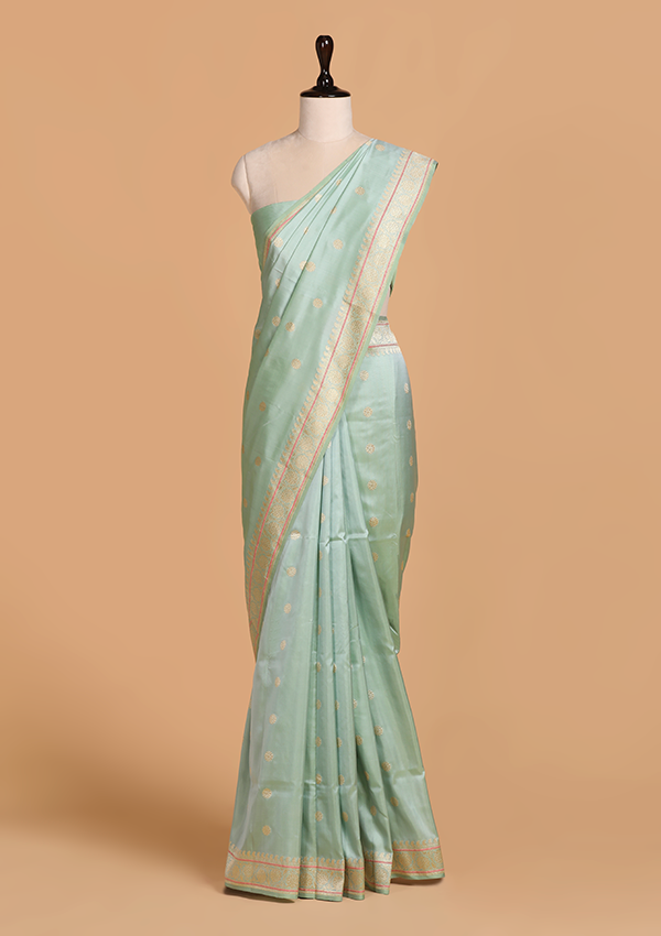 Sea Green Butti Saree in Silk