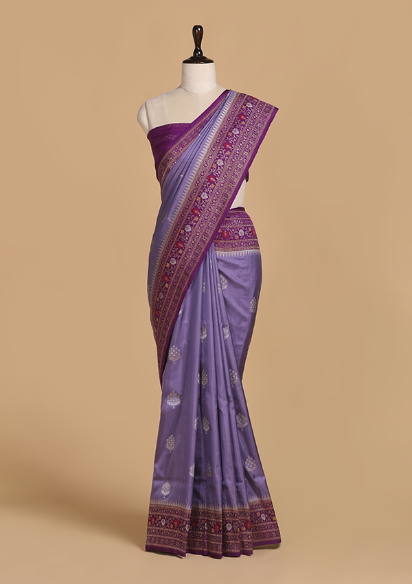 Mauve Butta Saree in Silk