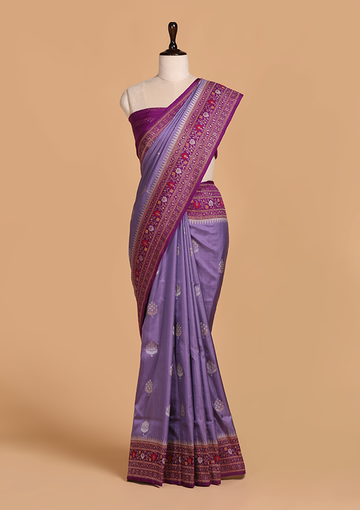 Mauve Butta Saree in Silk