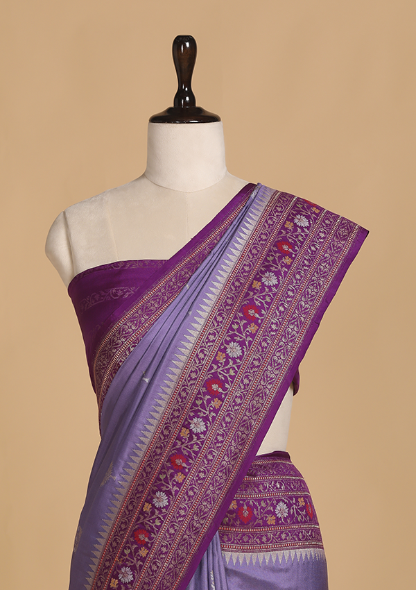 Mauve Butta Saree in Silk