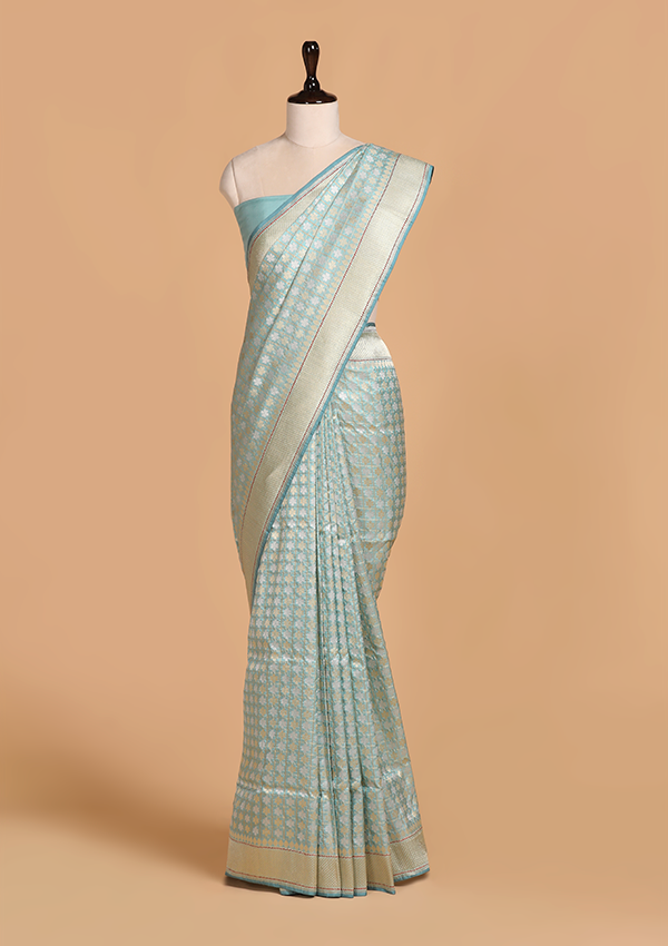 Firozi Butti Saree in Silk