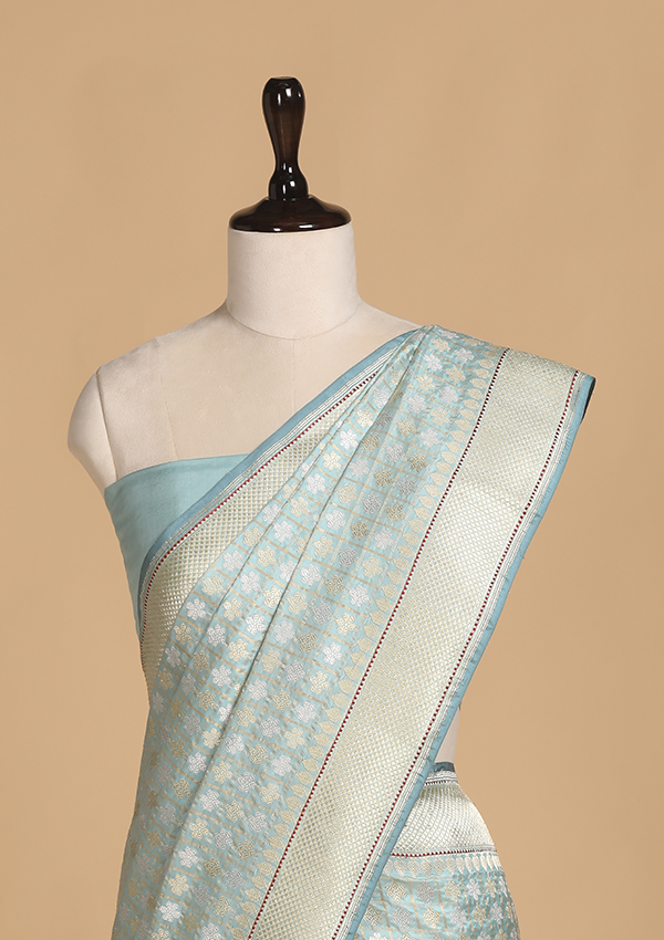 Firozi Butti Saree in Silk