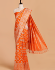 Orange Tulsi Jaal Saree in Silk