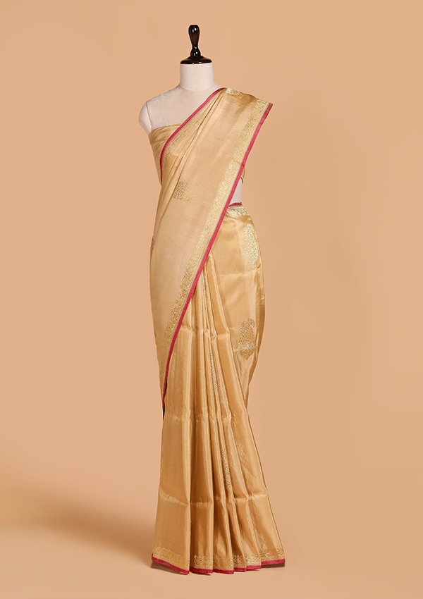Cream Butta Saree in Silk Tissue
