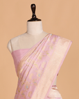Light Pink Jaal Saree in Silk