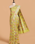 Mehndi Green Jaal Saree in Silk