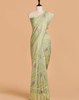 Pista Green Leheriya Saree in Silk
