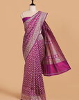 Magenta Pink Jaal Saree in Silk