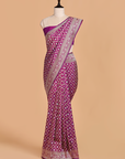 Magenta Pink Jaal Saree in Silk