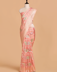Peach Jaal Saree in Silk