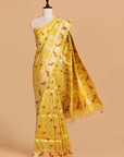 Mustard Jaal Saree in Silk