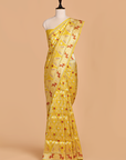 Mustard Jaal Saree in Silk