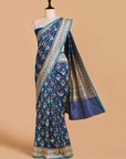 Royal Blue Jaal Saree in Silk