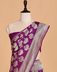 Purple Butta Saree in Muslin Silk