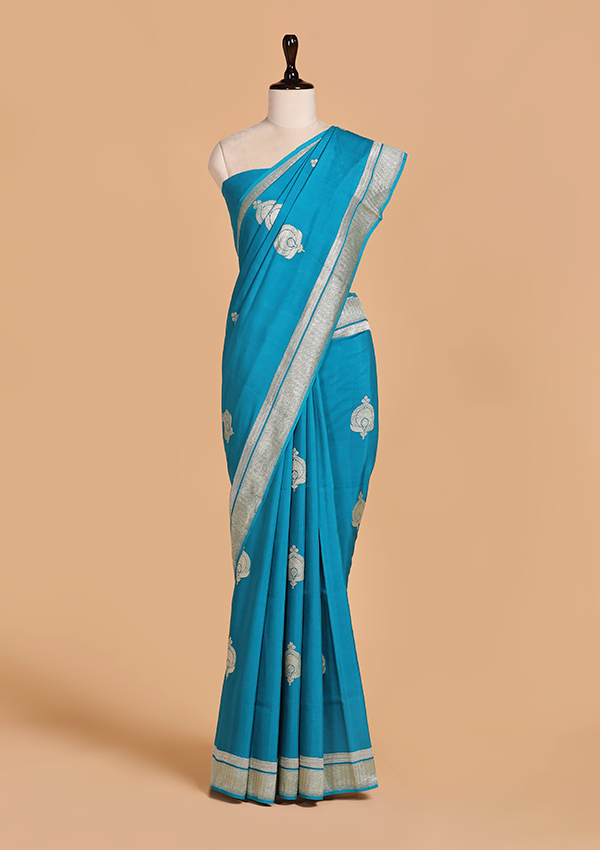 Peacock Butta Saree in Muslin Silk