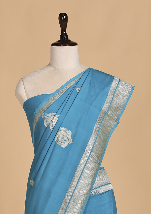 Peacock Butta Saree in Muslin Silk