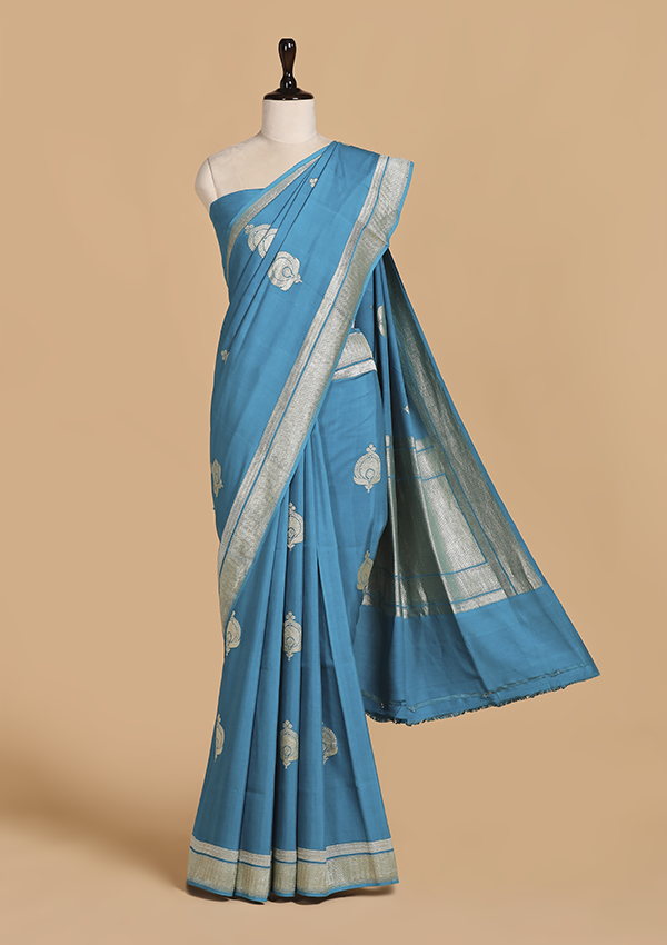Peacock Butta Saree in Muslin Silk