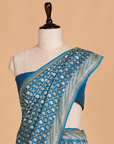 Cobalt Blue Jaal Saree in Muslin Silk