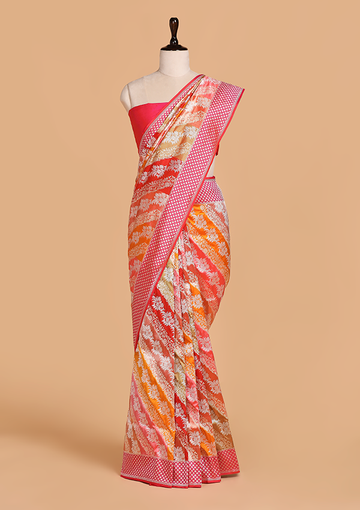 Red Rangkat Saree in Silk