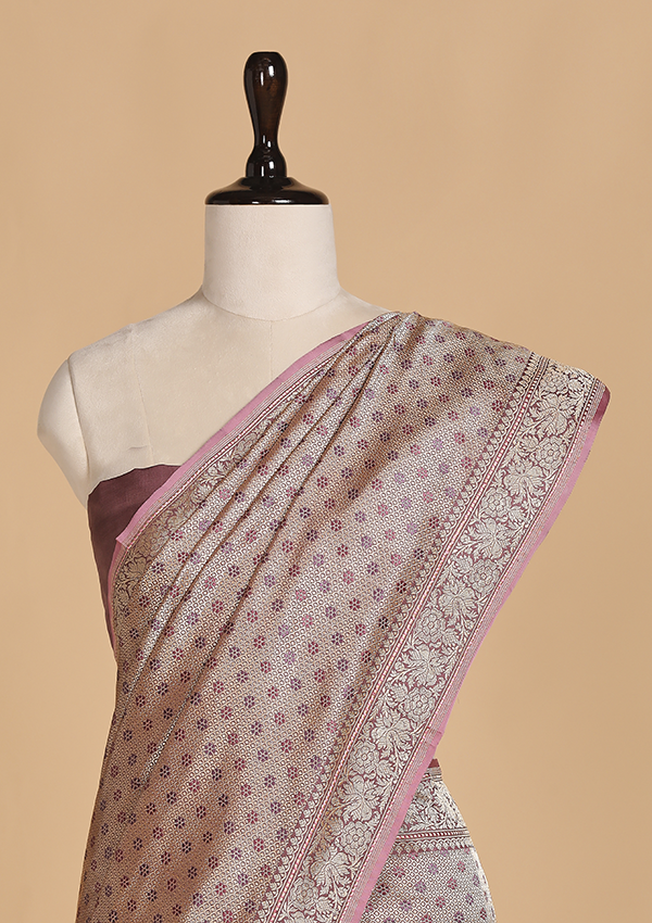 Brown Brocade Saree in Silk