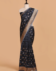 Navy Blue Butti Saree in Silk
