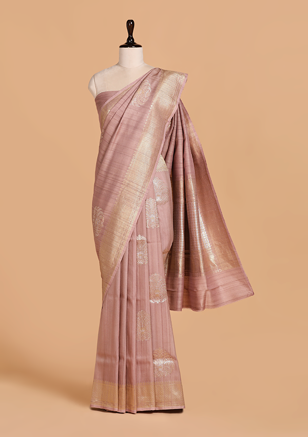 Mauve Butta Saree in Georgette Tussar