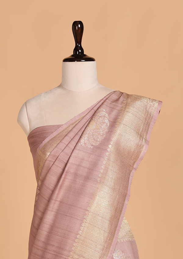 Mauve Butta Saree in Georgette Tussar