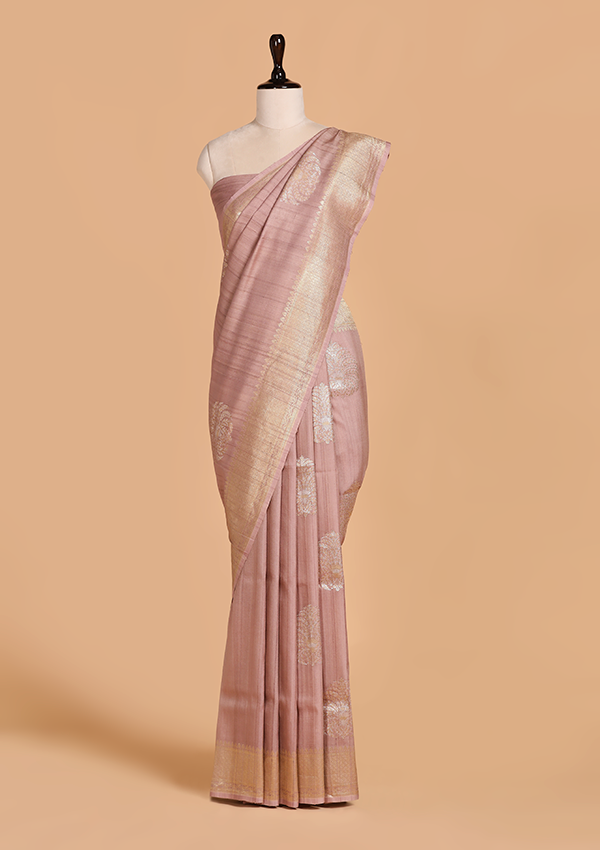 Mauve Butta Saree in Georgette Tussar