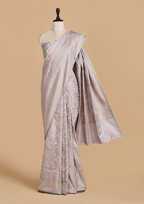 Mauve without Zari Saree in Silk