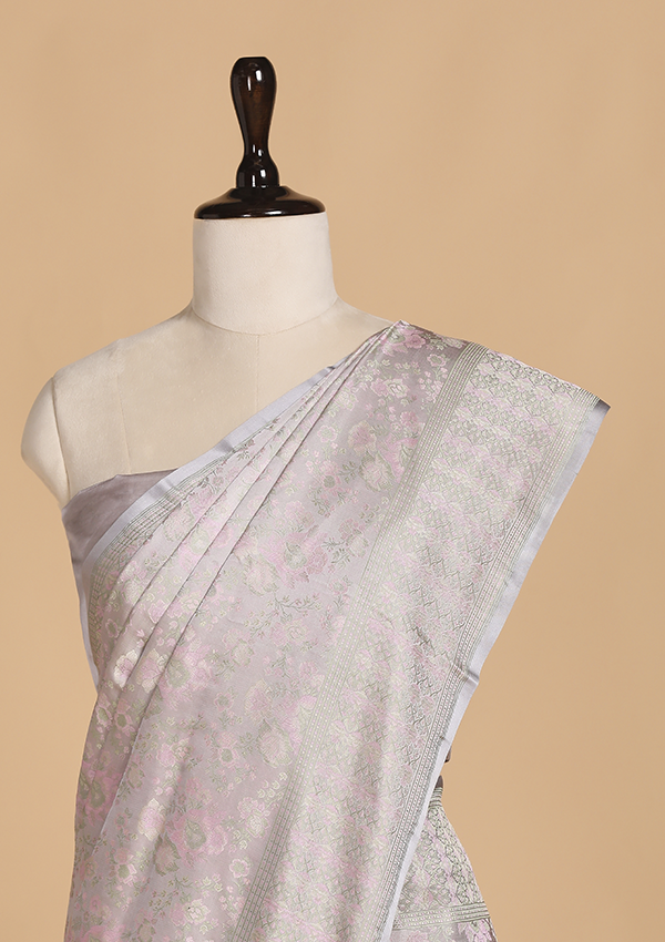 Mauve without Zari Saree in Silk