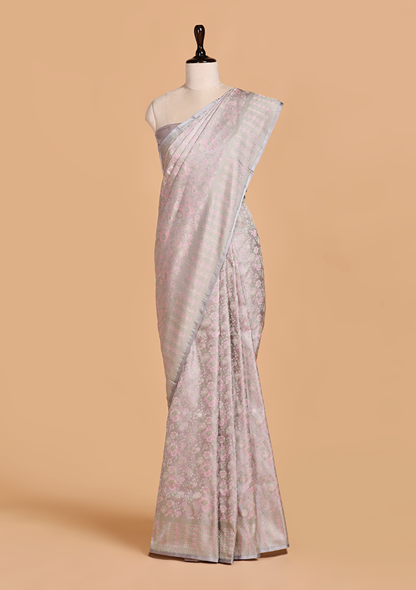 Mauve without Zari Saree in Silk