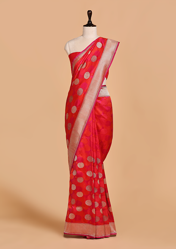 Red Butta Saree in Silk