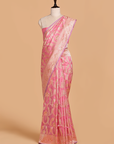 Light Pink Jaal Saree in Silk