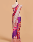 Red Lehariya Saree in Silk